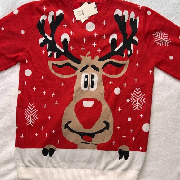 SSLR Red Rudolph Crewneck Men's Sweater - L  NWT - Picture 5 of 12